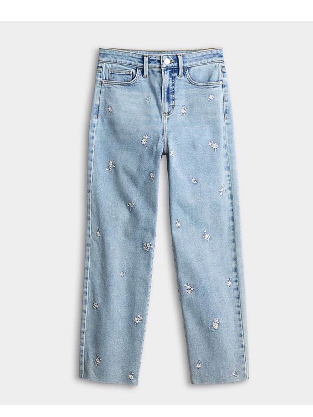 Women's LC Lauren Conrad Ultra High Rise Straight Ankle Jeans with Raw Hem Sz 2